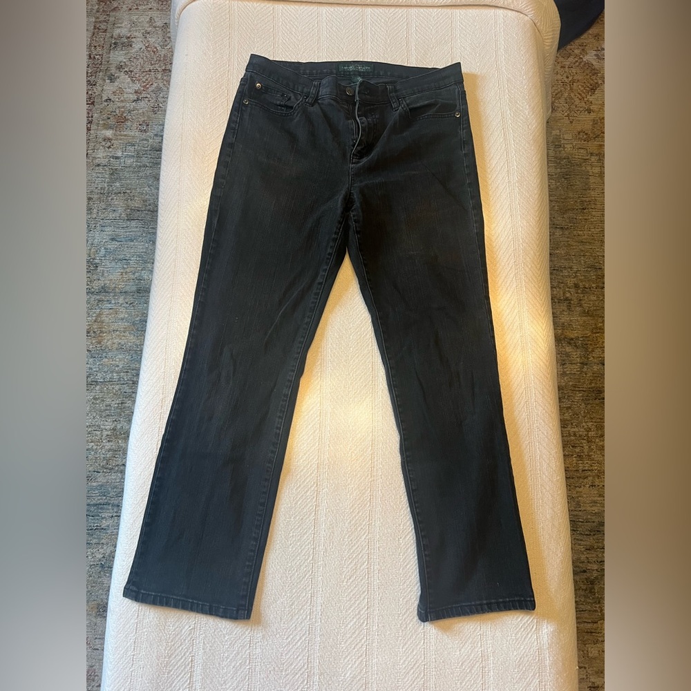 Ralph Lauren Black Flare Wide Leg Jeans